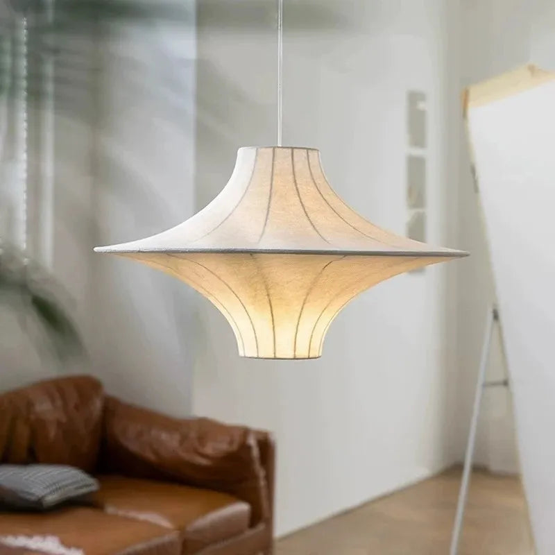 lámpara wabi sabi minimalista en seda con led integrada