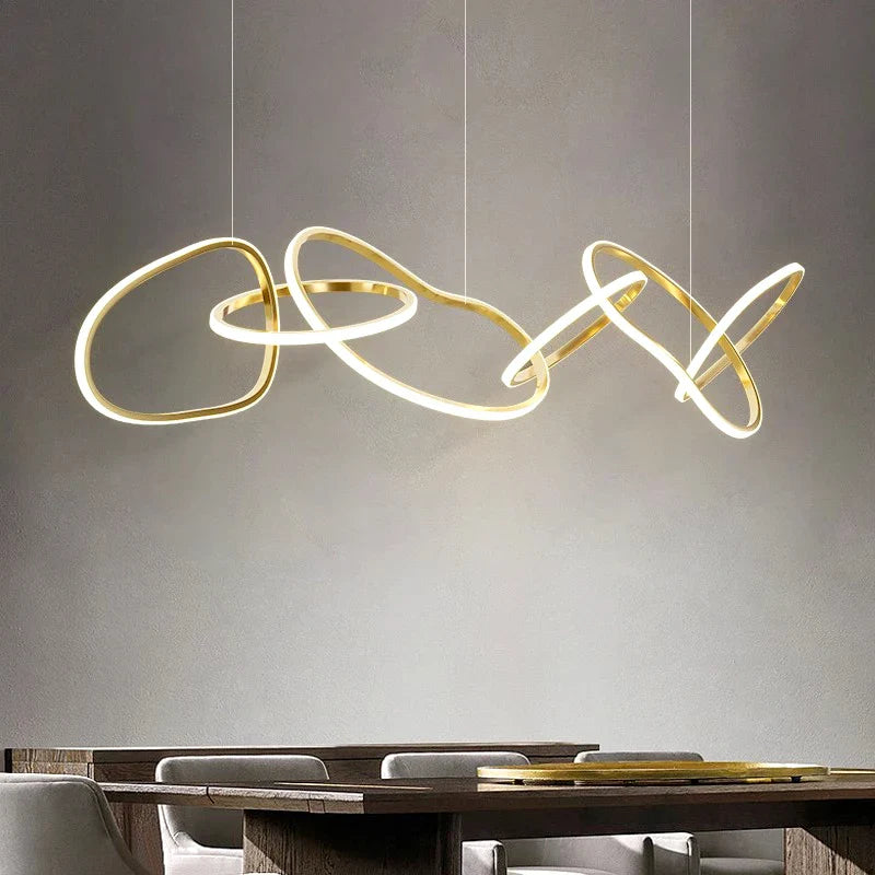 Lámpara colgante de diseño dorado decoración vintage comedor iluminación interior