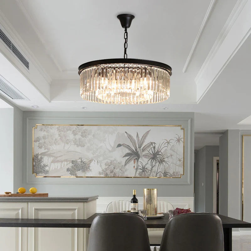 lámpara de techo de cristal suspendida para iluminación interior diseño elegante