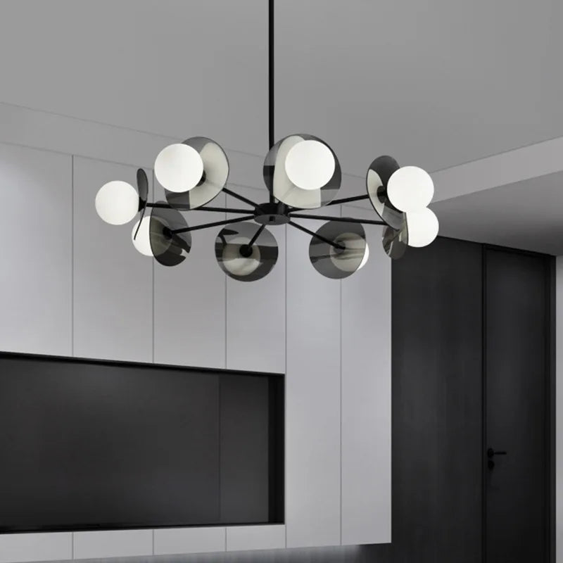 lámpara de lujo en cobre con luz led minimalista italiana