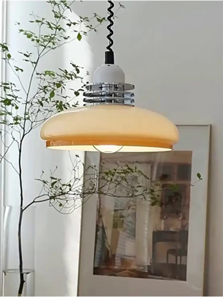 lámpara de techo estilo industrial retráctil minimalista en vidrio