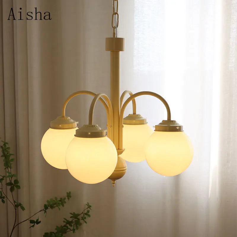 lámpara colgante retro de vidrio para decoración interior de múltiples cabezas