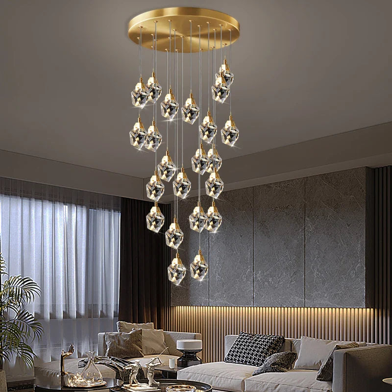 lámpara de techo suspendida en cristal para una iluminación elegante y moderna