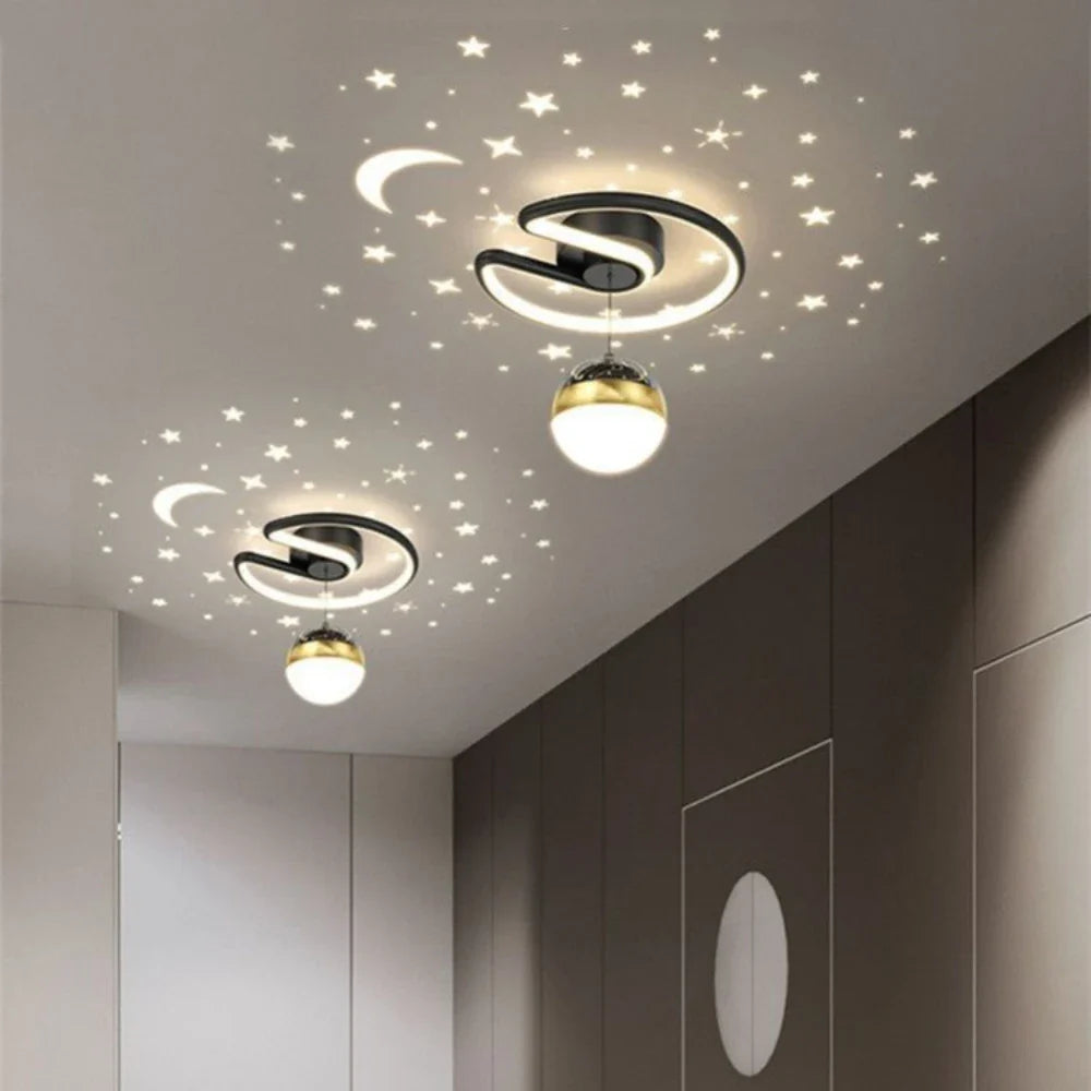 lustre nórdico LED creativo proyección de estrellas cielo acrílico
