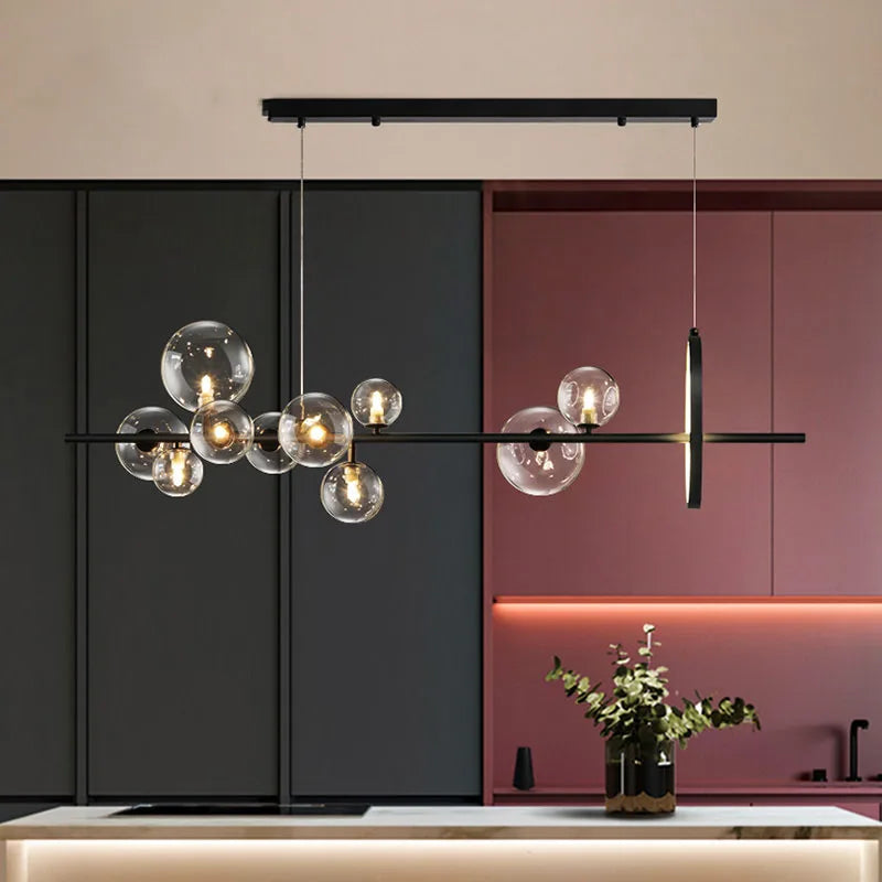 lámpara led moderna de vidrio burbuja con cable ajustable