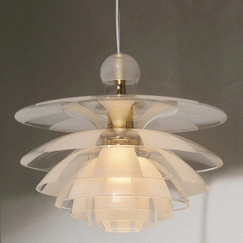 Lámpara colgante moderna de acrílico/vidrio LED en forma de piña