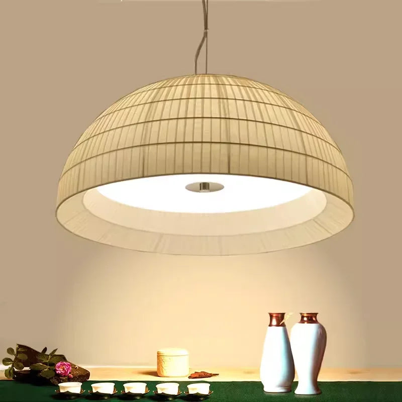 lámpara colgante led de tela para restaurante, café y bar