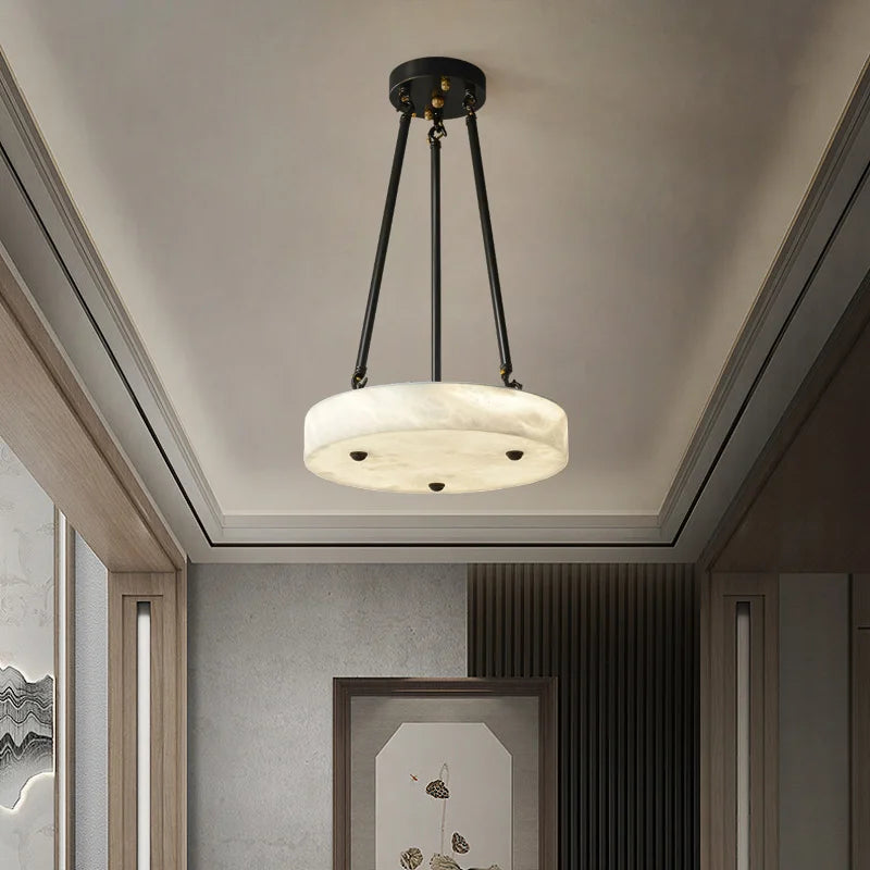 lámpara colgante de mármol y cobre diseño moderno minimalista retro led
