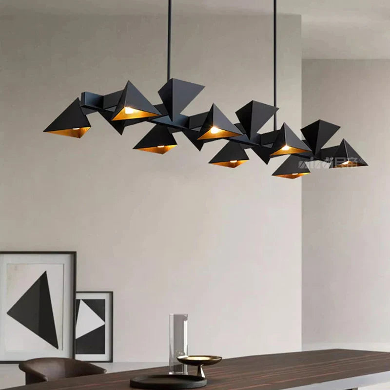 Lámpara colgante de diseño moderno en metal negro decorativa interior