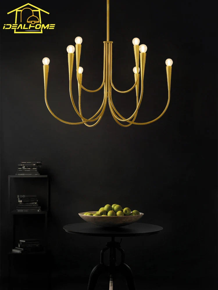 lámpara vintage francesa dorada negra diseño para iluminación interior