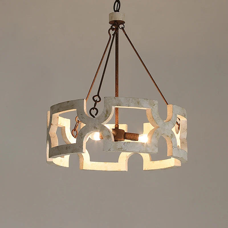 Lámpara colgante creativa de estilo americano rural en madera salón comedor pasillo tienda de ropa boutique restaurante suspensión lámpara