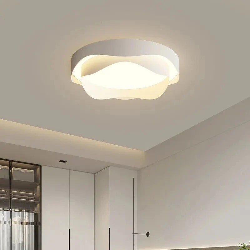 Lámpara de araña LED moderna blanca elegante