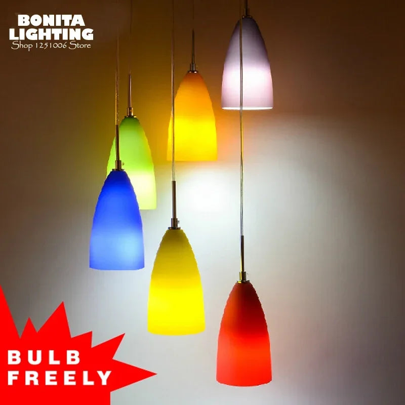 lámpara colgante de vidrio esmerilado para decoración moderna del hogar