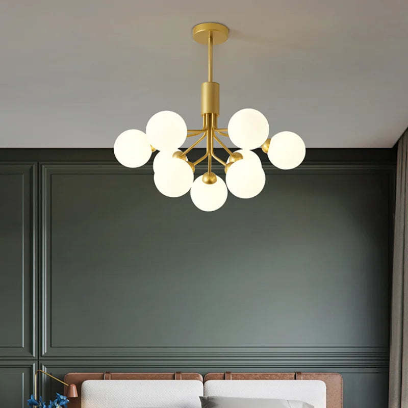 lámpara colgante de vidrio nórdica para decoración moderna de restaurante y salón