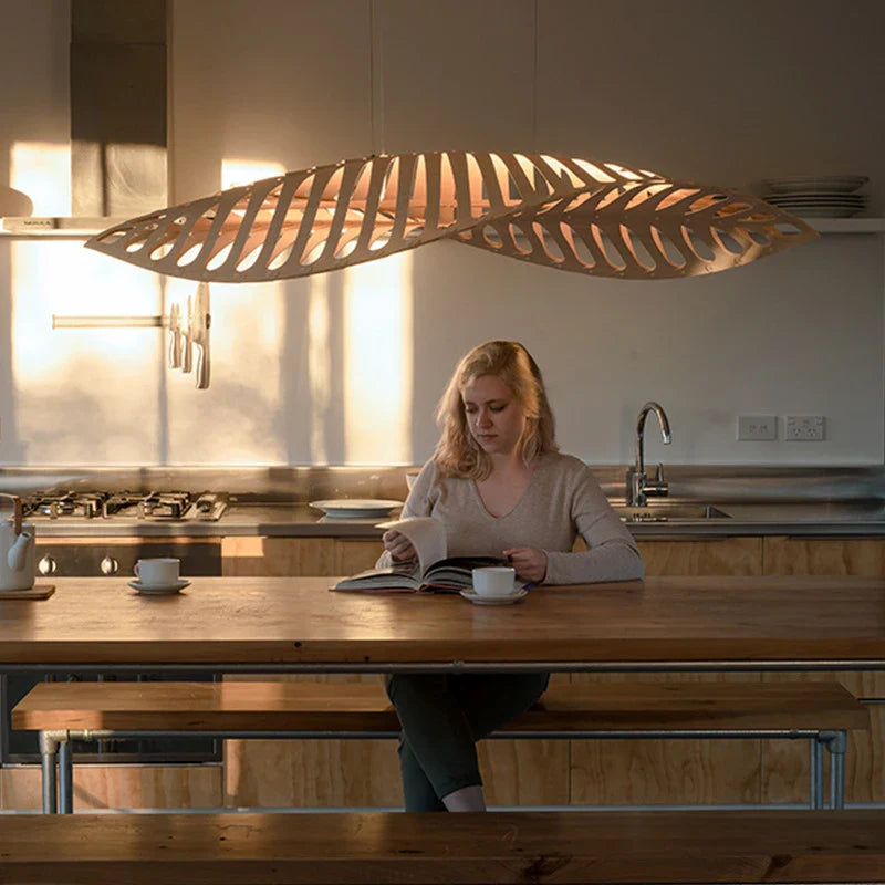 lámpara de madera wabi sabi nórdica minimalista para restaurante bar