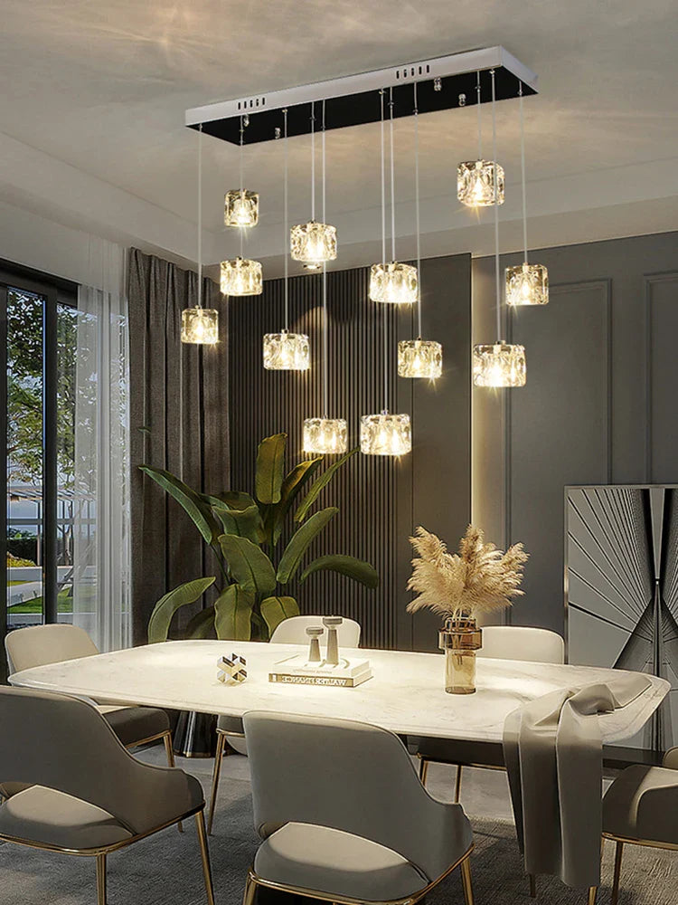 Lámpara de techo de cristal moderna elegante