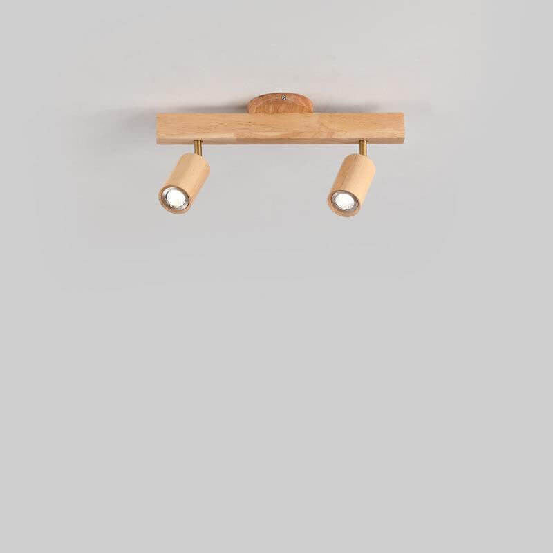Plafonnier semi-encastré en bois japonais avec LED 2 lumières