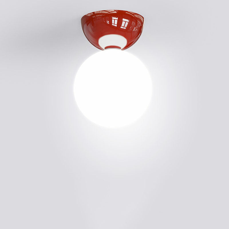 Plafonnier semi-encastré scandinave globe en verre à 1 lumière