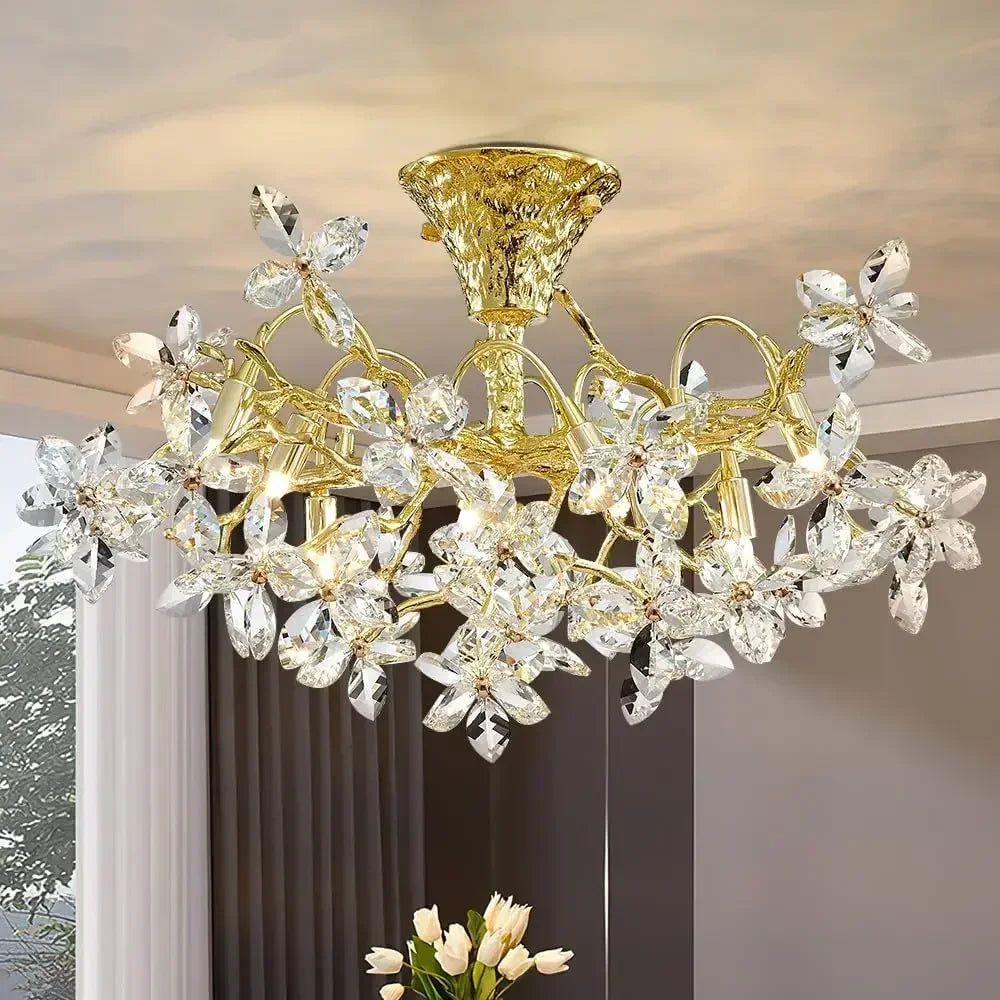 lámpara colgante de cristal de lujo para decoración vintage interior