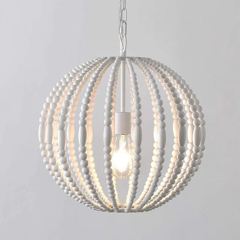 lustre vintage en perlas de madera estilo americano loft campestre