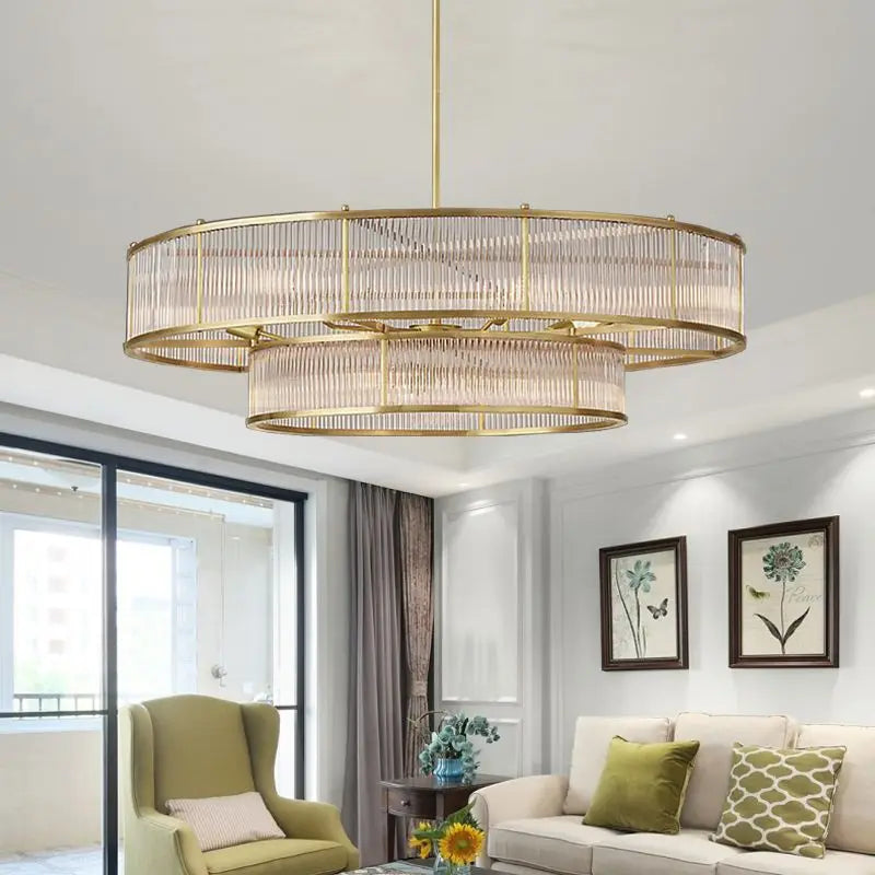 lámparas de techo de cristal dorado modernas para iluminación interior
