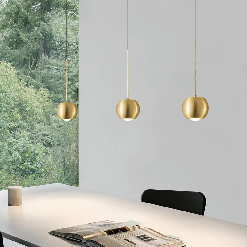 lámpara colgante de cobre simple proyector suspendido atmósfera luminosa