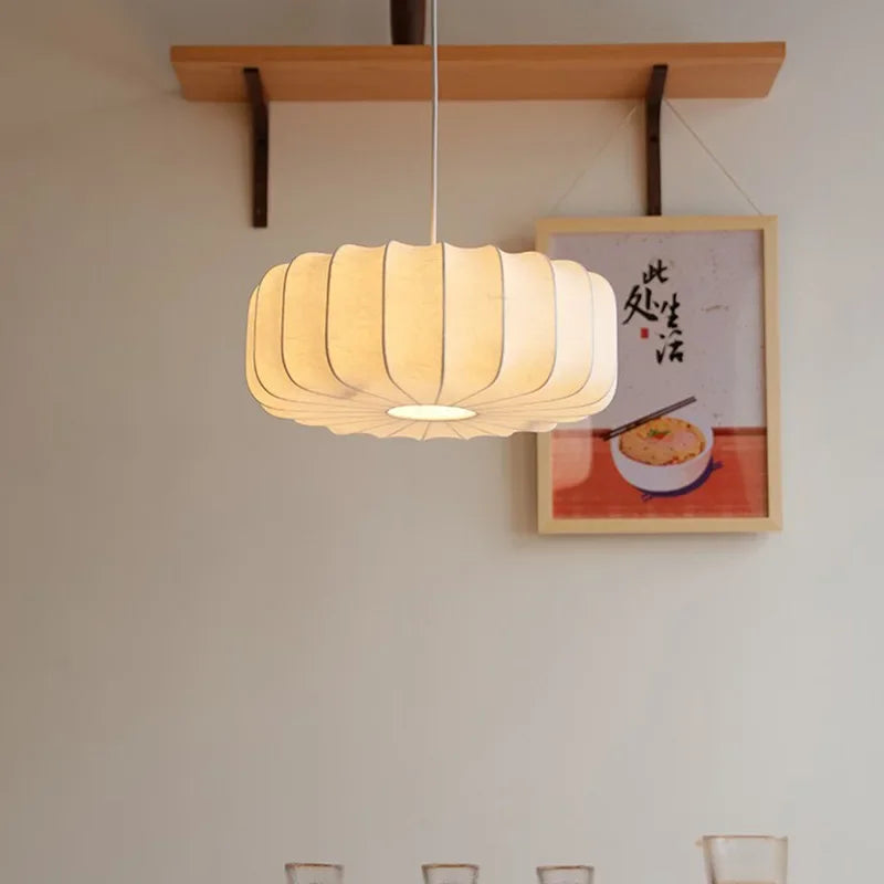 lámpara colgante creativa de seda para iluminación de mesa retro china