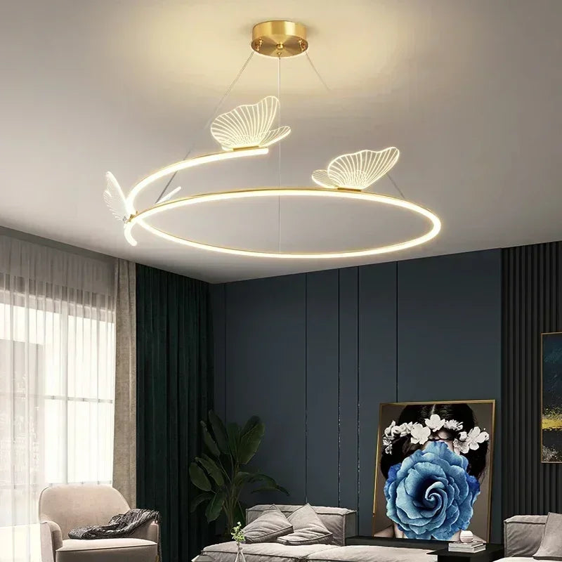 Lámpara colgante LED moderna minimalista mariposa creativa para decoración del hogar