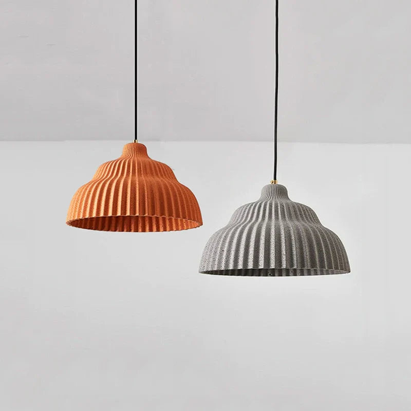 lustre LED en forma de pastel imitación cemento wabi sabi