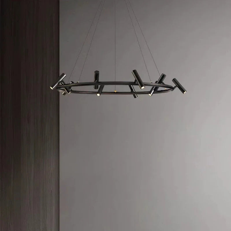 Lámpara de araña LED giratoria contemporánea elegante