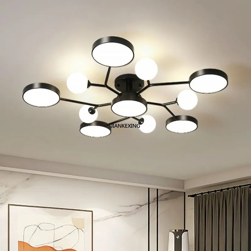 lámpara colgante led moderna en bola de vidrio para decoración del hogar