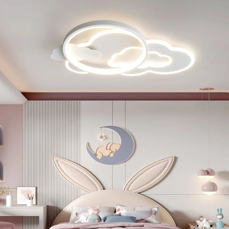 lustre LED nube moderno para habitación infantil