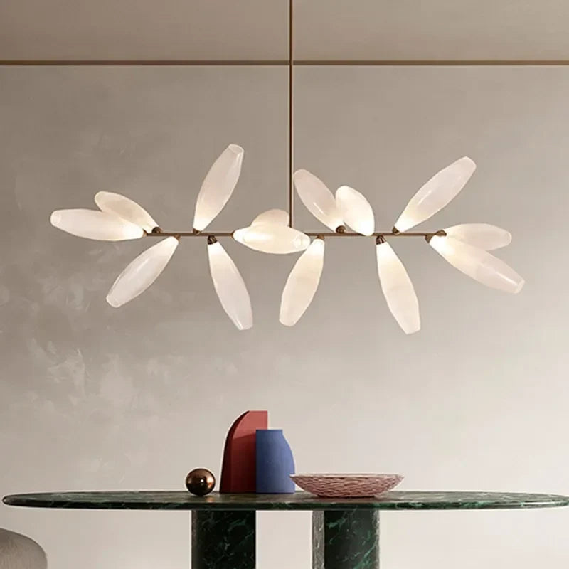 lámpara de lujo gemas rama vidrio minimalista nórdica interior