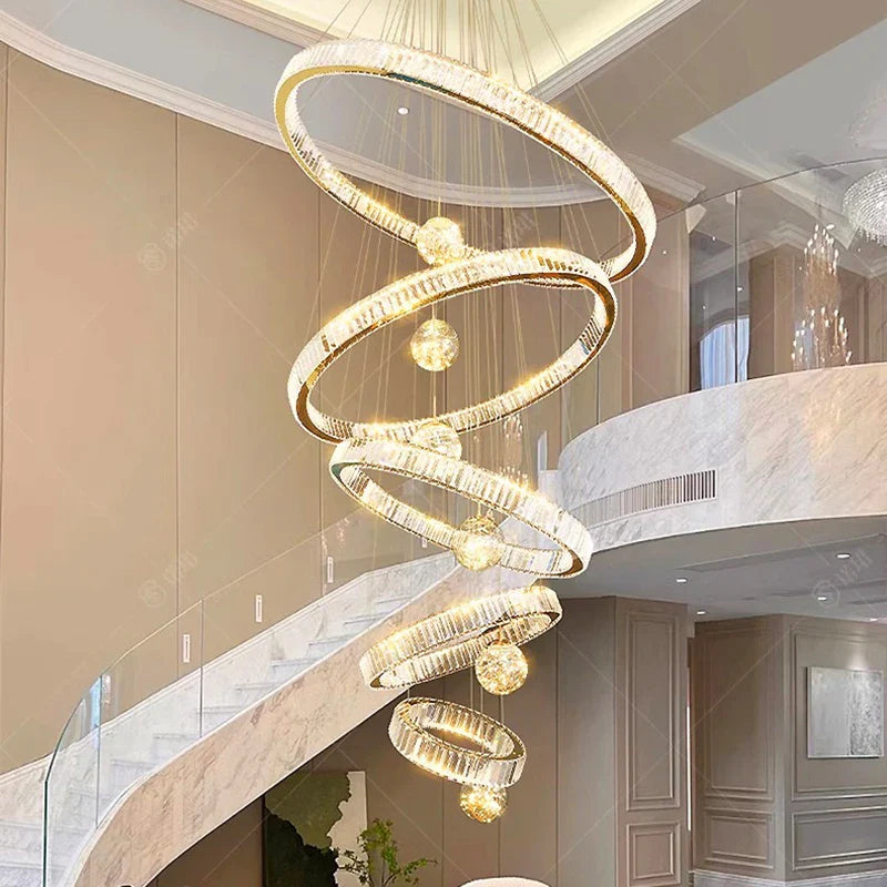 Lámpara de diseño de anillo de cristal inteligente para decoración moderna