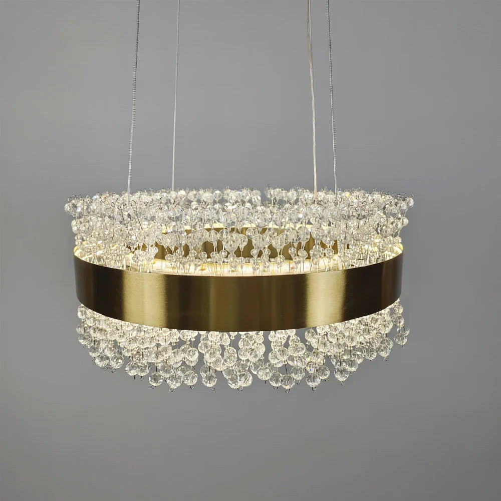 lustre led en cristal moderno altura ajustable decoración para el hogar