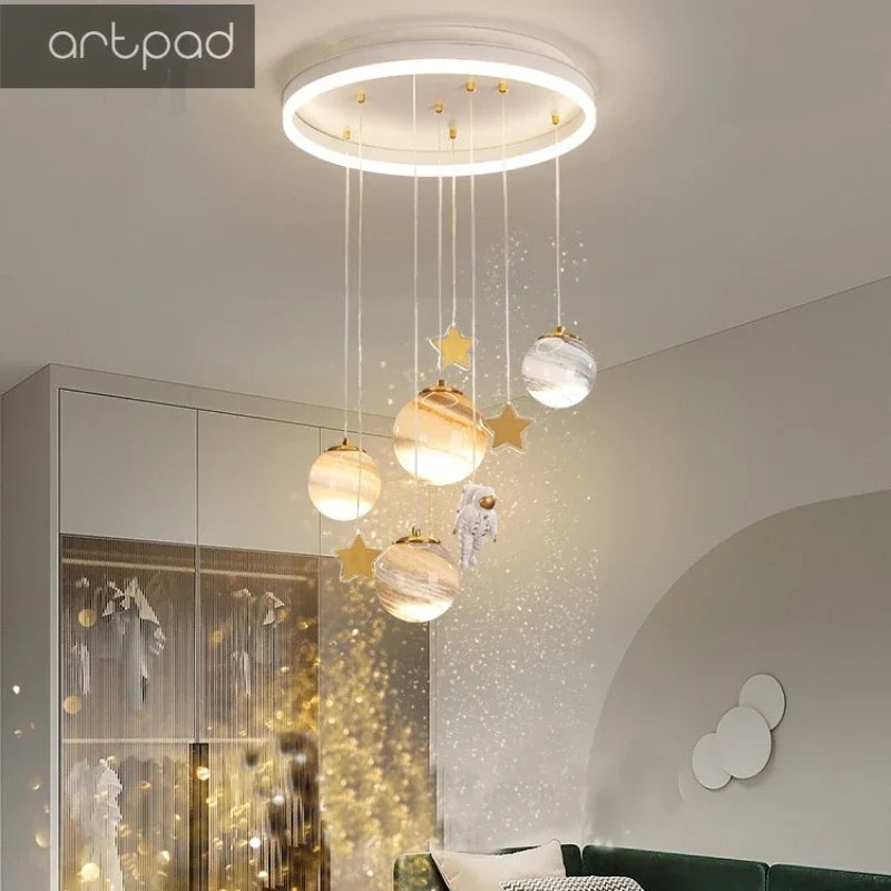 lámpara colgante artpad lámpara luna para habitación infantil decorativa
