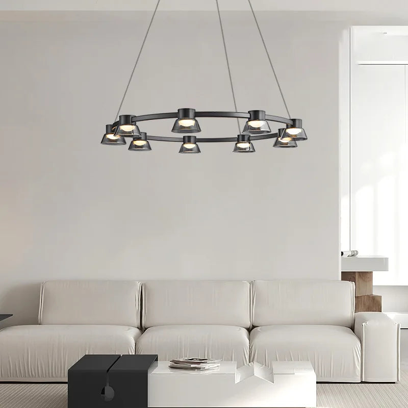 lámpara moderna minimalista LED de vidrio diseño nórdico colgante