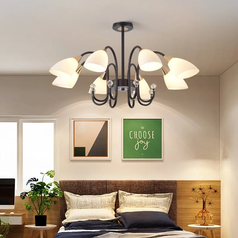 lámpara de cristal nórdica lujo moderno retro iluminación decorativa