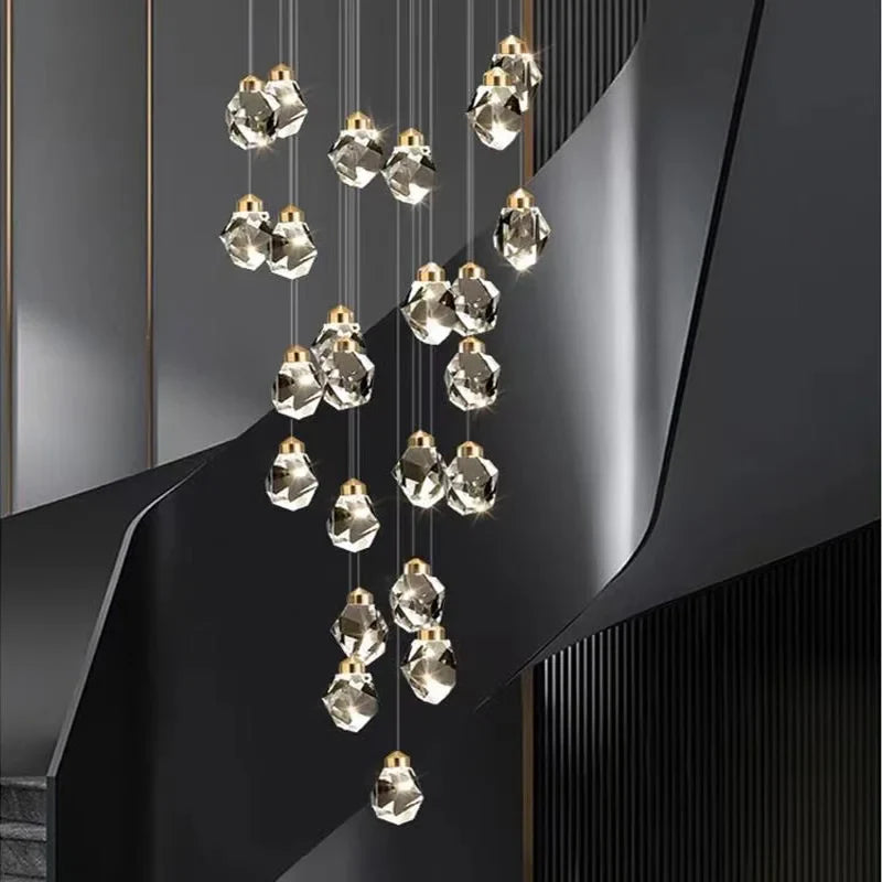 lámpara de techo de cristal led diseño en cobre moderno y elegante
