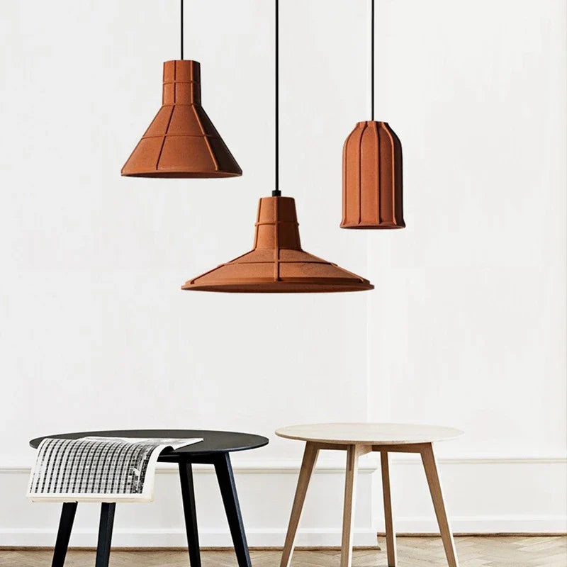 lámpara colgante loft retro lámpara colgante industrial de cemento para bar casa