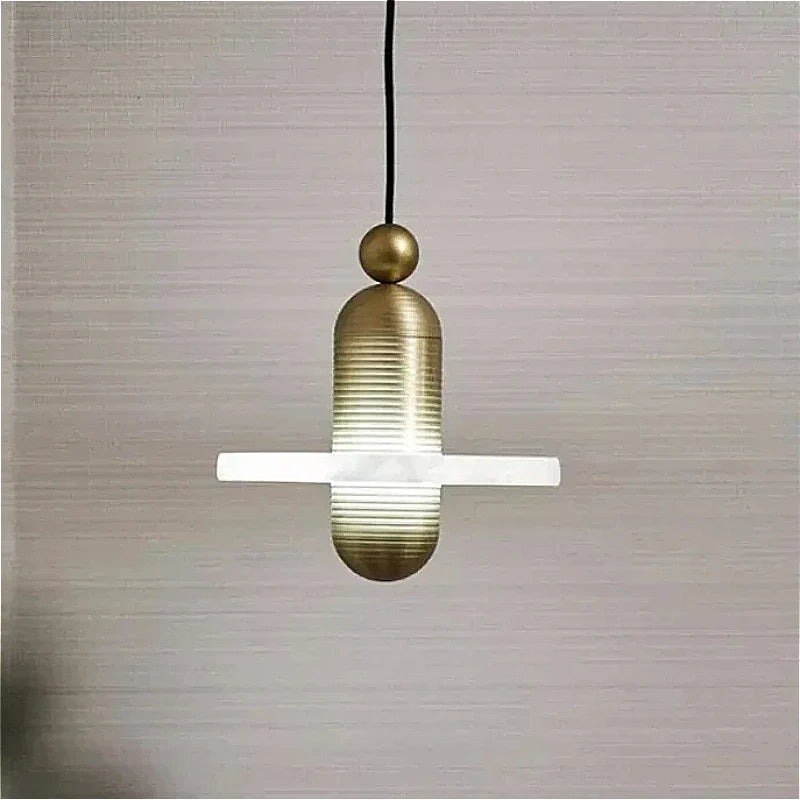 lámpara de mármol y metal para decoración nórdica elegante