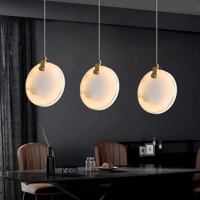 Lámpara colgante de mármol dorado LED