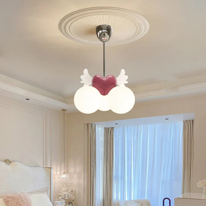 lámpara de techo de amor animado moderna para habitación infantil niña