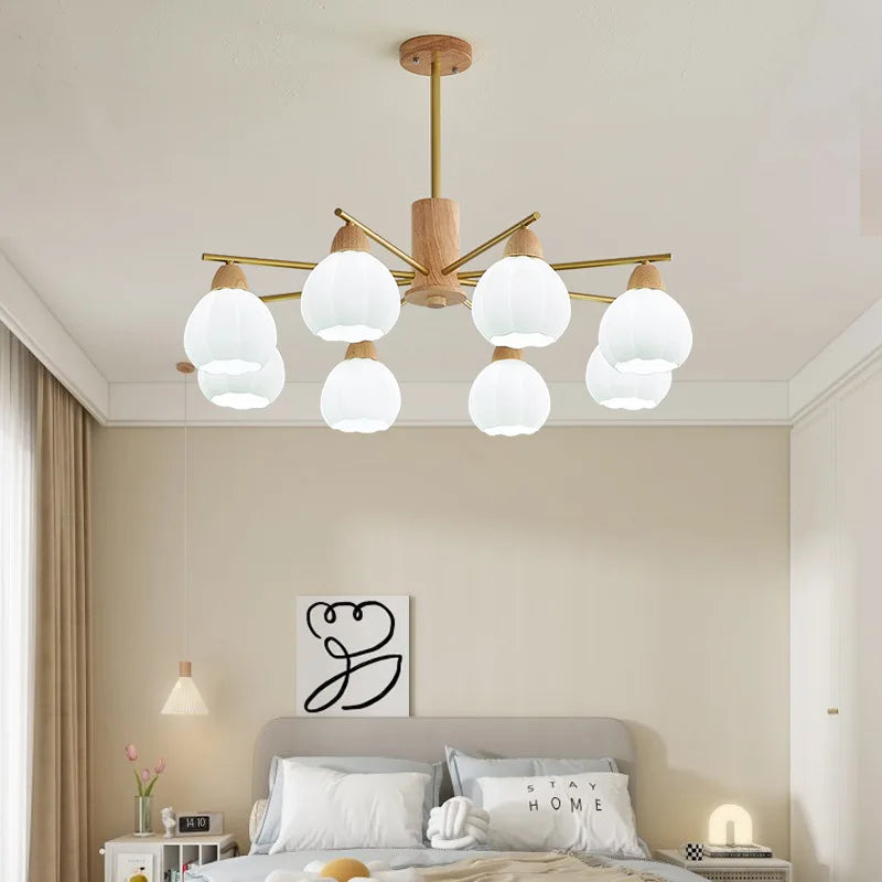 lámpara colgante de madera crema para decoración moderna y estilo contemporáneo