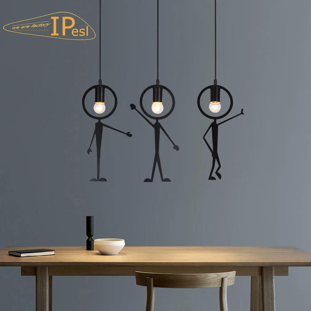 lustre led vintage en forma de pequeño hombre