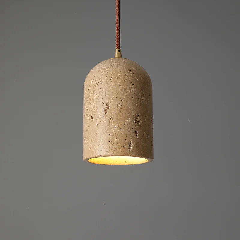 Lámpara colgante LED retro con piedra natural vintage