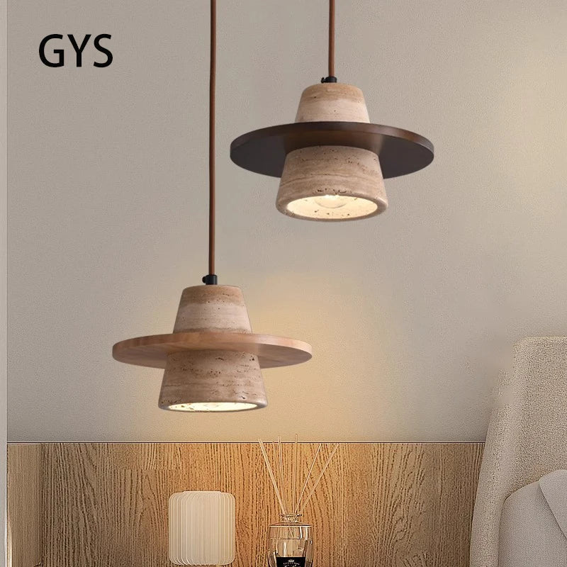 lustre pequeño de piedra led estilo retro medieval