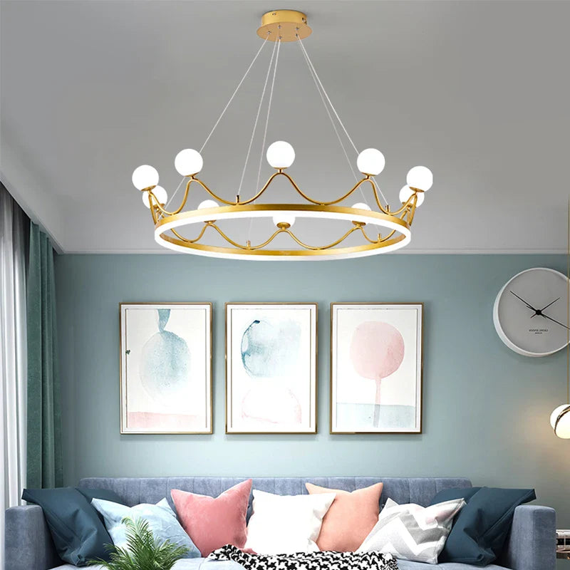 lámpara LED corona estilo moderno decorativa colgante
