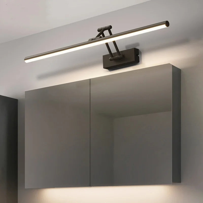 Aplique de pared lineal ajustable Edge, metal/acrílico, negro/blanco, dormitorio
