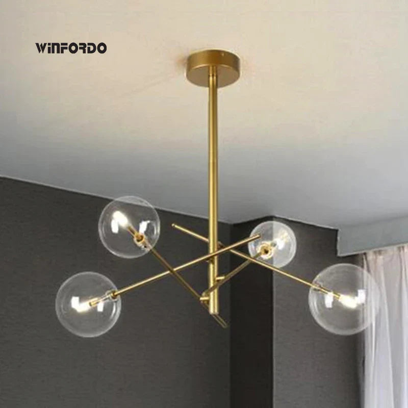 lámpara colgante winfordo globo led con burbujas de vidrio para decoración